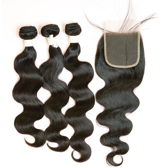 3pk bundle with closure wig kitof body wave 18" 20" 22"